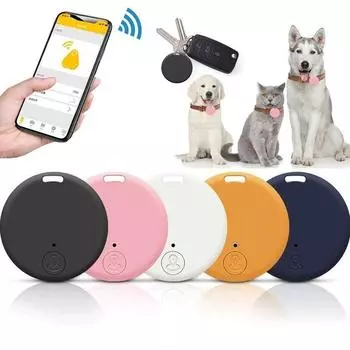 1 шт., GPS-трекер для мини-собак, Bluetooth-трекер, устройство против потери, круглое устройство, устройство для защиты от потери, детская сумка для домашних животных, кошелек, отслеживание, умный локатор белый