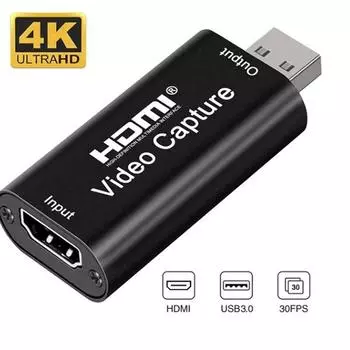 1 шт., HDMI-USB 3,0, разрешение 4K, карта видеозахвата, адаптер аудиозахвата