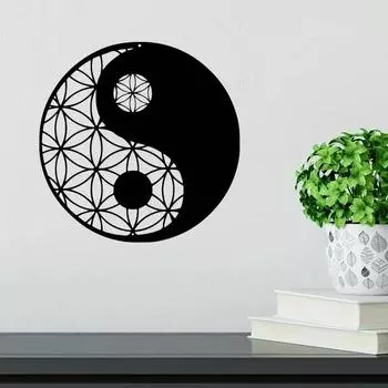 1 шт. Инь Ян Дзен настенное искусство, металлический настенный знак, эстетическое настенное украшение, ретро-металлический подвесной орнамент, бар, кухня, кофейный знак чёрный