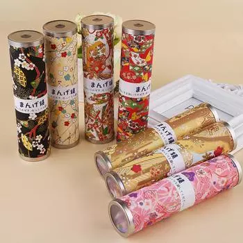 1 шт. калейдоскоп в японском стиле с металлической крышкой, игрушка, специальная бумага (Случайный цвет)