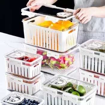 1 шт., коробка для хранения продуктов с крышкой, холодильник, контейнеры для консервации фруктов и рыбы с отметкой даты, переносная коробка для закусок для пикника на открытом воздухе