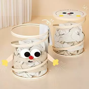 1 шт. Корзина для игрушек, прочная, с крышкой, сетчатый дизайн, складная, высококачественная корзина для хранения, большая вместимость, корзина для грязной одежды