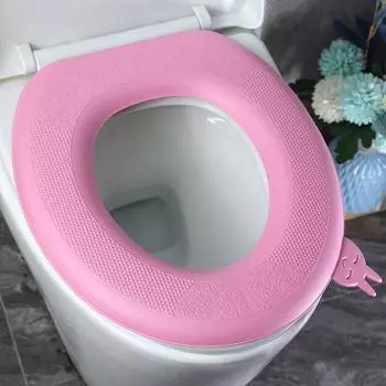 1 шт., коврик для туалета, подушка, О-образное сиденье для унитаза, биде, Waterpoof, чехол для унитаза с ручкой розовый