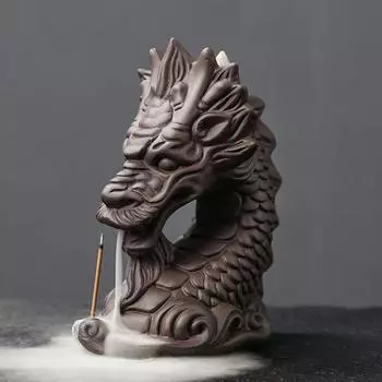 1 шт. Креативная курильница с функцией обратного потока Lucky Feng Shui Chinese Loong для украшения дома (Без благовоний)