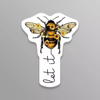 1 шт. Let It Bee Bumble Honey Bee Sunflower ПВХ-наклейка-наклейка для окна автомобиля, грузовика, фургона, внедорожника 1pc