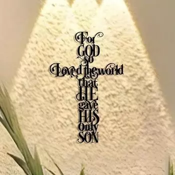 1 шт. Металлическое настенное искусство в форме креста со словами «For God So Loved» — современный декор для спальни, гостиной или ванной комнаты. TY7371 разноцветный