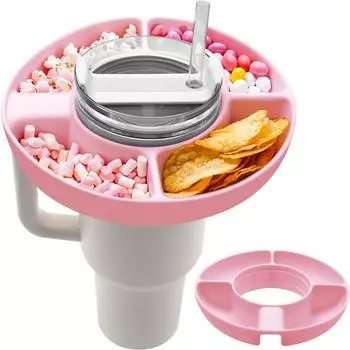 1 шт. миска для закусок для стакана Stanley 40 унций с ручкой, поднос для закусок для стакана, совместим с чашкой Stanley 40 унций с ручкой светло-серый
