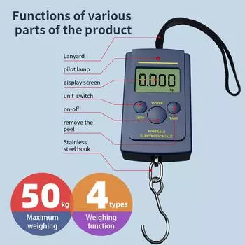 1 шт. многофункциональный мини 40 кг/10 г электронные подвесные рыболовные чемоданы Balanca портативные цифровые удобные карманные весы с крючками