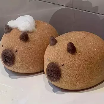 1 шт. Мягкая губка для ванны Capybara - Нежный отшелушивающий скраб для душа для лица и тела - Идеальная идея для подарка 1pc
