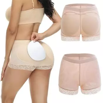 1 шт. Мягкие трусики Push Up Boyshorts Женское бесшовное нижнее белье Трусики для ягодиц Подтяжка ягодиц Утягивающее средство для бедер Корректор тела S бежевый