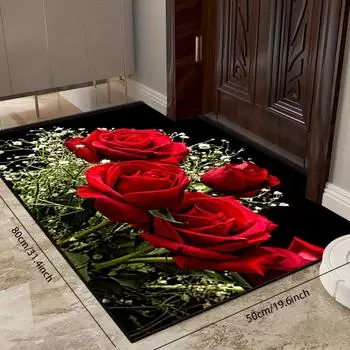 1 шт. напольный коврик с розовым узором, современный кухонный полиэстеровый ковер, Нескользящий красочный домашний ковер, для дома, ванной комнаты, спальни, декора гостиной 40*60cm