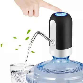 1 шт. Насос для бутылки с водой, Электрический насос для бутылки с водой, USB перезаряжаемый автоматический насос для питьевой воды для универсальных бутылок емкостью 3-5 галлонов чёрный