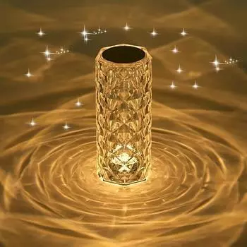 1 шт. Настольная лампа Crystal Diamond с сенсорным управлением, меняющим цвет, светодиодным ночником и зарядным устройством USB, украшение для дома, Хэллоуин, Рождество, офисный стол