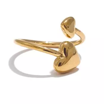 1 шт. Нержавеющая сталь Love Ring Женское индивидуальное хип-хоп вручную отполированное сердце Открытое кольцо