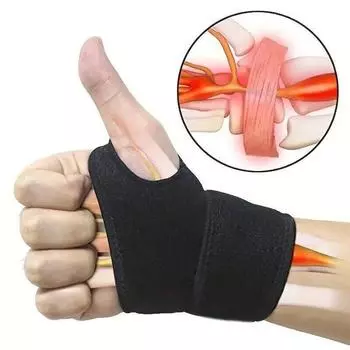 1 шт. NHS Hand Wrist Brace Support Регулируемая шина для запястья, ремешок для лечения артрита чёрный