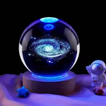 1 шт., ночник в виде хрустального шара Galaxy, украшение для домашнего стола, подарок девушке, жене на день рождения, подарок на рождественскую вечеринку 2.36inch
