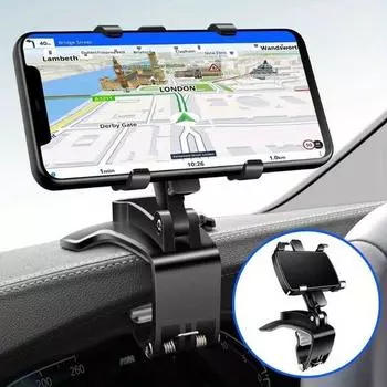 1 шт. Новый универсальный автомобильный держатель для телефона на приборную панель, автомобильный держатель для сотового телефона, зеркало заднего вида, солнцезащитный козырек, зажим для крепления мобильного телефона, автомобильные гаджеты чёрный