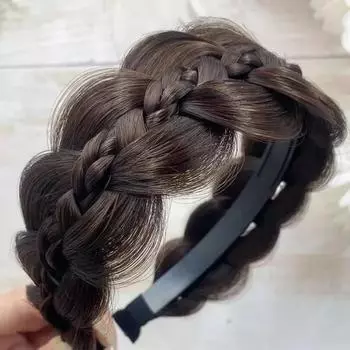 1 шт. парик, повязки на голову для женщин, широкие косички из рыбьей кости, повязки для волос ручной работы, обруч в стиле ретро, аксессуары для головных уборов