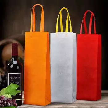 1 шт. Подарочные пакеты для бутылок вина Нетканые сумки с ручками для свадьбы, дня рождения