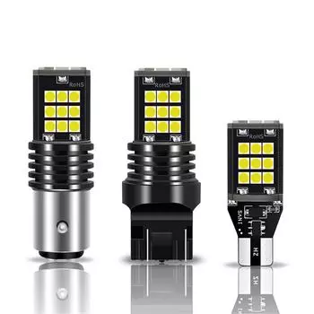 1 шт. Поворотные задние фонари заднего хода P21W 1157 BA15S 24SMD 3030 180LM с низким энергопотреблением и высокой яркостью светодиодного света