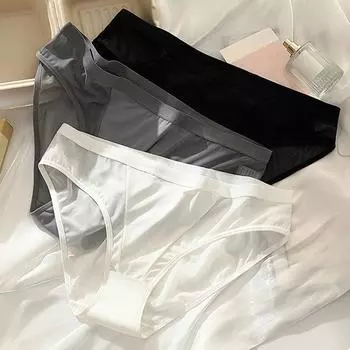 1 шт., прозрачные сетчатые трусы, трусы, нижнее белье, нейлоновые бесшовные, большие размеры, высокая эластичность L белый