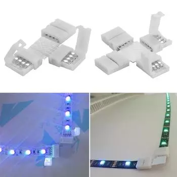 1 шт. разъем для светодиодной ленты 4-контактный L/T/крестообразный PCB беспаечный угловой разъем для светодиодной ленты RGB 3528 5050