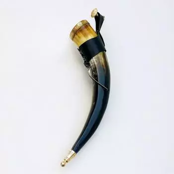 1 шт. Рог для питья с кожаным чехлом, латунным шариковым наконечником и подставкой, рождественский подарок чёрный
