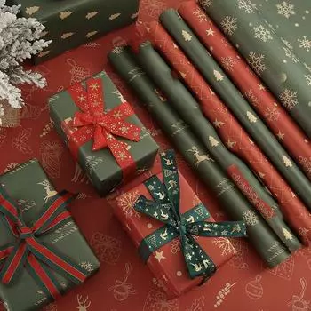 1 шт. Рождественская подарочная упаковочная бумага DIY Crafts Крафт-бумага для рождественской новогодней вечеринки Упаковка Украшения