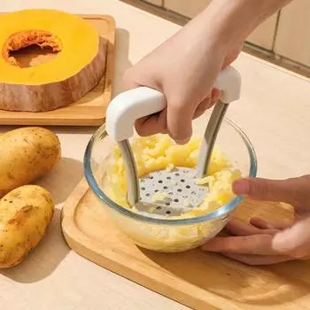 1 шт. Ручная толкушка для картофеля, чеснока, толкушка для картофеля, тыквы, батата, кухонные гаджеты 1PCS белый