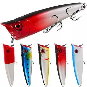 1 шт. рыболовные приманки Topwater Popper Bait 10,5 см 23 г жесткая приманка искусственные воблеры пластиковые рыболовные снасти с крючками № 6 1#