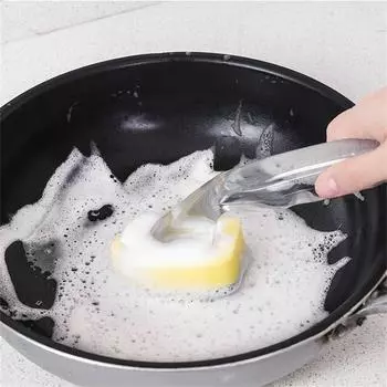 1 шт. Щетка для мытья посуды Dishwand с 7 сменными головками, губкой для кухонной раковины, щеткой, скребком для посуды, инструментом для чистки посуды One Size