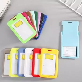 1 шт. Simplicity Worker ID Card Holder Fashion Solid Color Employee ID Card Cover Case Transparent Kpop Photocard Protector