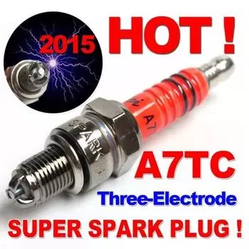 1 шт. свеча зажигания 3 электрода A7TC A7TJC 50cc-125cc GY6 мопед скутер ATV Quads