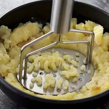 1 шт., толкушка для картофеля, двухслойная толкушка для картофеля из нержавеющей стали, толкушка для овощей с нескользящей ручкой, ручная толкушка для фруктов.