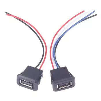 1 шт. USB2.0 женский разъем питания разъем для зарядки с кабелем USB зарядное гнездо 2Pin