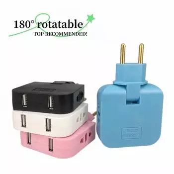 1 шт. USB 3 в 1 адаптер питания ЕС, складной адаптер для путешествий США-ЕС, преобразователь мощности, вилка KR, электрическая розетка переменного тока
