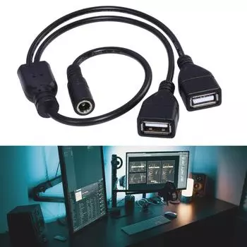 1 шт. USB-кабель питания постоянного тока USB-штекер на 5,5 x 2,1 мм гнездо постоянного тока 5 В штекер питания баррель-коннектор зарядный кабель для зарядки