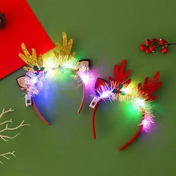 1 шт., вечерние снежинки, рождественские елки, освещение, рождественский светодиодный светильник, повязка на голову, повязка для волос, Новый год