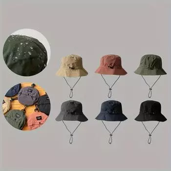 1 шт. водонепроницаемая уличная шляпа, складная, солнцезащитная, быстросохнущая, повседневная шляпа рыбака для рыбалки, скалолазания One Size зелёный