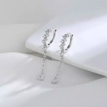 1 шт. женские серьги в форме капли воды кулон с кисточкой и кубическим цирконием висячие серьги для банкетной вечеринки