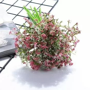 1 связка искусственных цветов Гипсофила Искусственные гипсофилы Пластиковые цветочные растения Гипсофила для домашнего декора отеля Свадебный букет белый