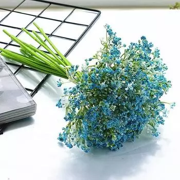 1 связка искусственных пластиковых цветов гипсофилы, гипсофила для декора дома и отеля, свадебный букет белый