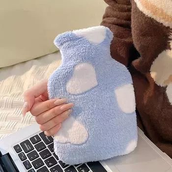 1 теплый мешок для воды, Blue Sky Love Cloud, 500 мл, короткая бархатная ткань, подходит для зимнего обогрева рабочей и развлекательной мебели