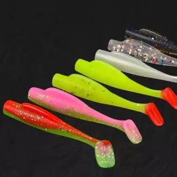 1 упаковка мягких червей T-Tail Swim Lures 6/8.5cm Мягкие силиконовые приманки рыболовные принадлежности 6cm-style 6