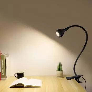 1 Вт USB 5 В светодиодный светильник для чтения книг настольная лампа гибкая портативная настольная лампа спальня прикроватный ночник с держателем зажим теплый белый