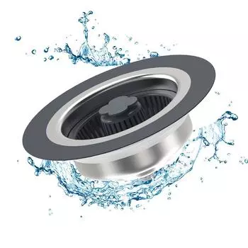 1 x Kitchen Sink Drain Strainer and Stopper Combo for Standard 3-1/2 Inch Drain