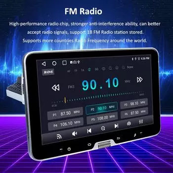1din 10-дюймовый автомобильный радиоприемник, мультимедийный плеер, автомобильная стереосистема с сенсорным экраном MirrorLink 1 Din GPS DSP+RDS 4G 8CORE Android 10.1-3+32