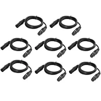Кабель XLR 1M/3.3FT DMX512, сигнальный кабель для сценического освещения, 3-контактный разъем XLR «папа-мама» для вращающейся головы чёрный
