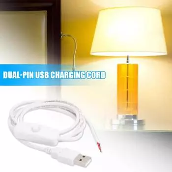 1M USB-кабель питания с выключателем вкл/выкл 2-контактный DIY-провод для зарядки светодиодных лент Электроника Мужской разъем USB 2.0 Тип A белый