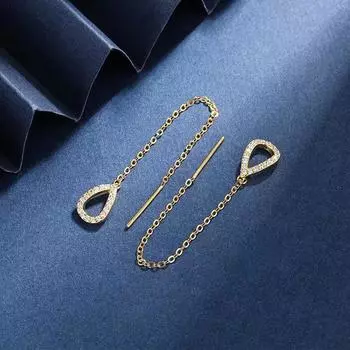 1Pair Drop Ear Line Long Hanging Earrings For Women s Threader Earing золотой